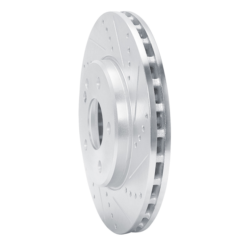 Mercedes-Benz B200 Brake Rotor (1) - Front Right - R1 Concepts - Drilled & Slotted - Silver - `06-`11